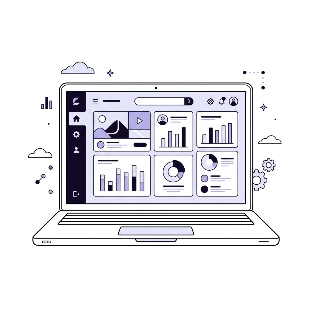 MigraSync dashboard on a laptop — secure backups and data portability
